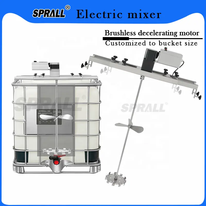 SPRALL Factory Industrial Soap Lotion Perfume Dishwashing Mixer Machine Electric Motor Agitator 1000L IBC Tank Tote Mixer — image 4