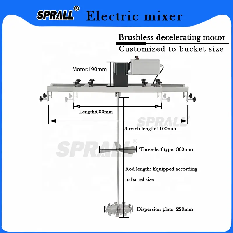 SPRALL Factory Industrial Soap Lotion Perfume Dishwashing Mixer Machine Electric Motor Agitator 1000L IBC Tank Tote Mixer — image 6
