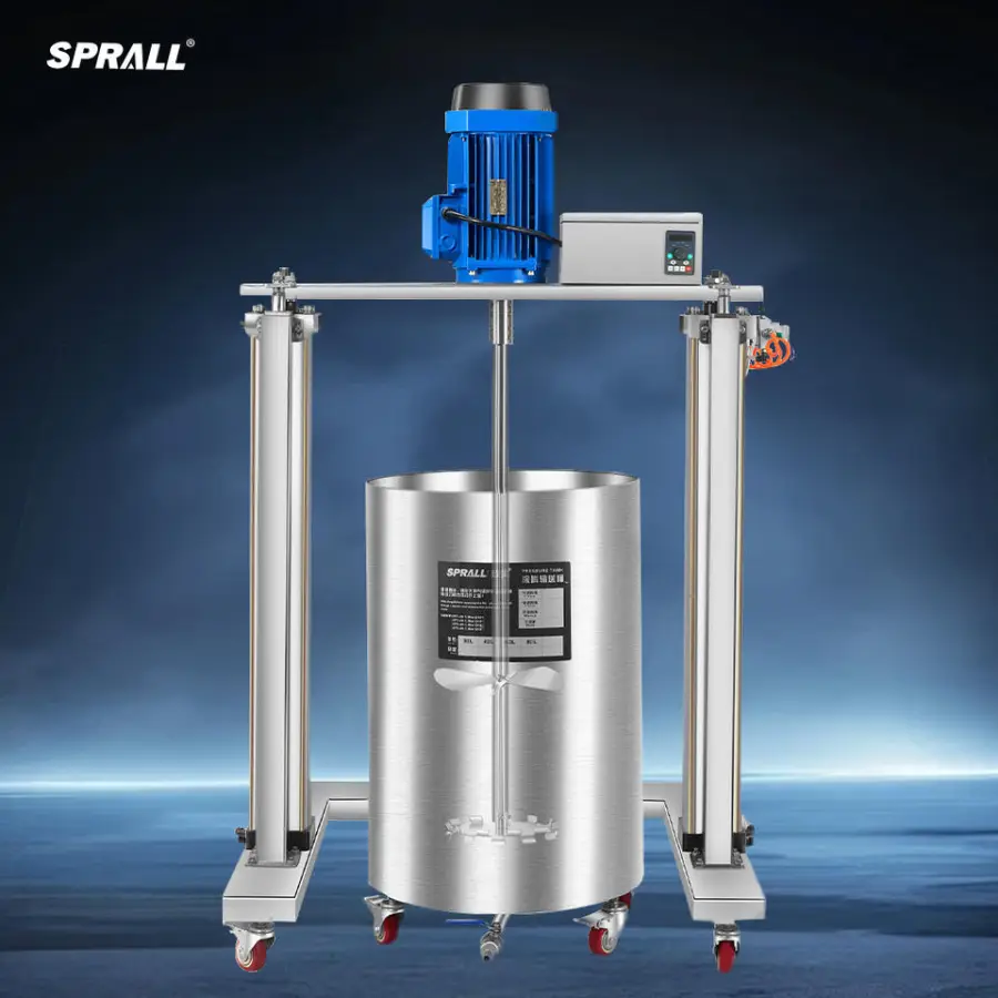 SPRALL Cosmetic Shampoo Soap Liquid Lotion Agitator High Speed Dispersing Pneumatic Lifting System Paint Dissolver Machi — view 1