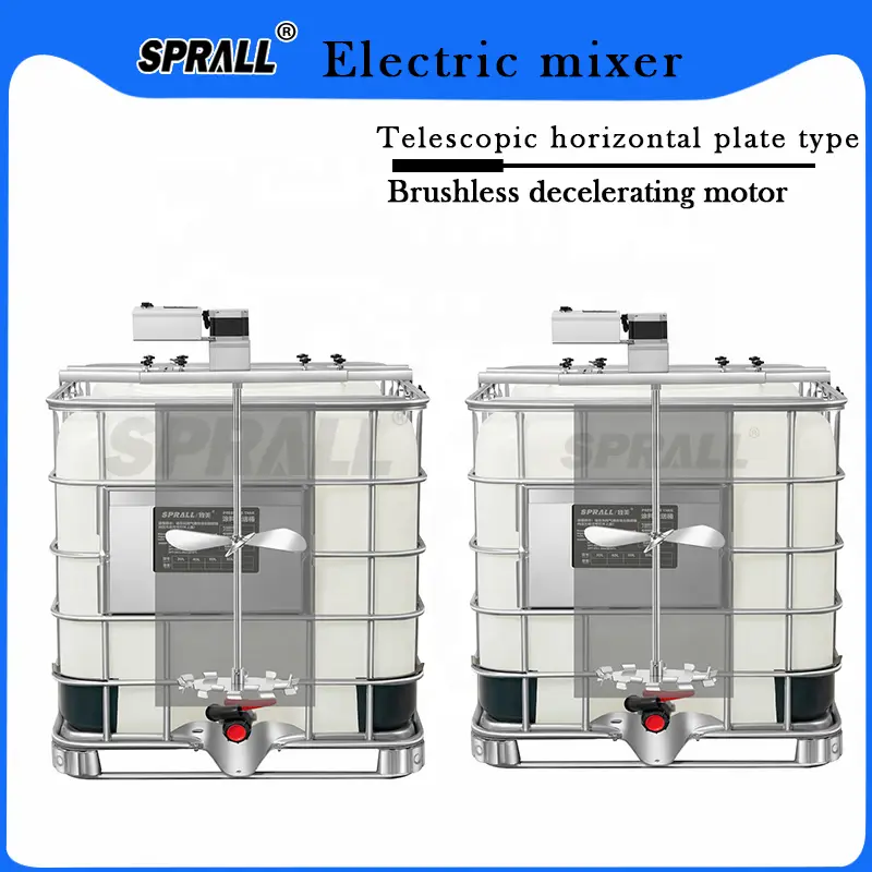 SPRALL Factory Industrial Soap Lotion Perfume Dishwashing Mixer Machine Electric Motor Agitator 1000L IBC Tank Tote Mixer — image 7