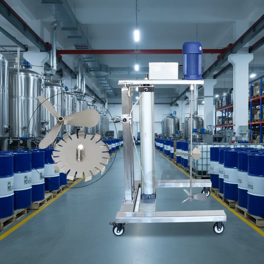 SPRALL Stainless Steel Frequency Conversion Dispersion Explosion-proof Chemical Shampoo Mixer Paint Pneumatic Lift Agita — view 1