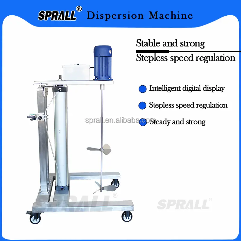 SPRALL Stainless Steel Frequency Conversion Dispersion Explosion-proof Chemical Shampoo Mixer Paint Pneumatic Lift Agitator — image 6