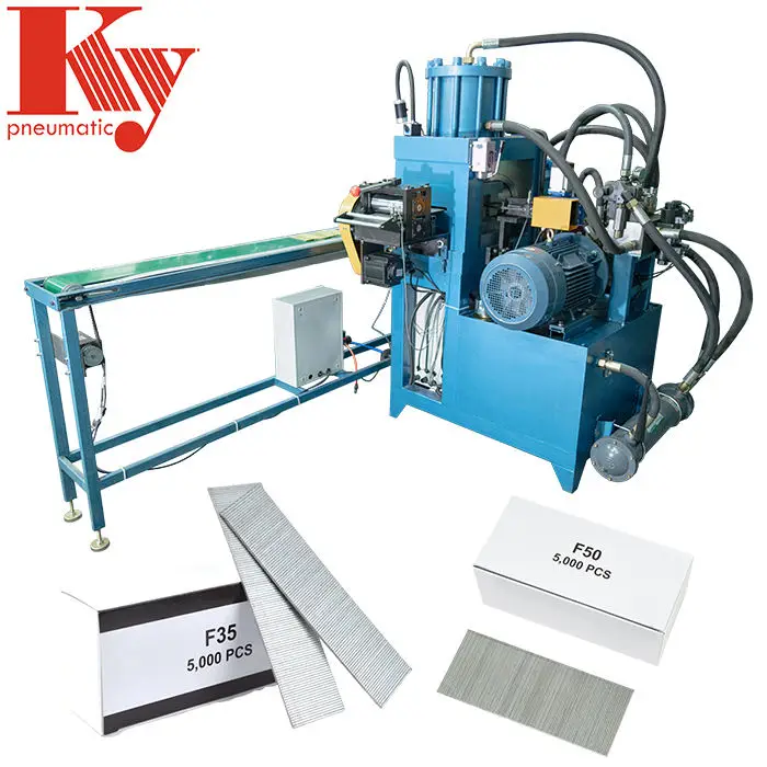 16/18 Gauge Nail Length Adjustable Furniture Finishing Servo Feeding Sofa Pin Production Line T/F Brad Nail Making Machi — view 1