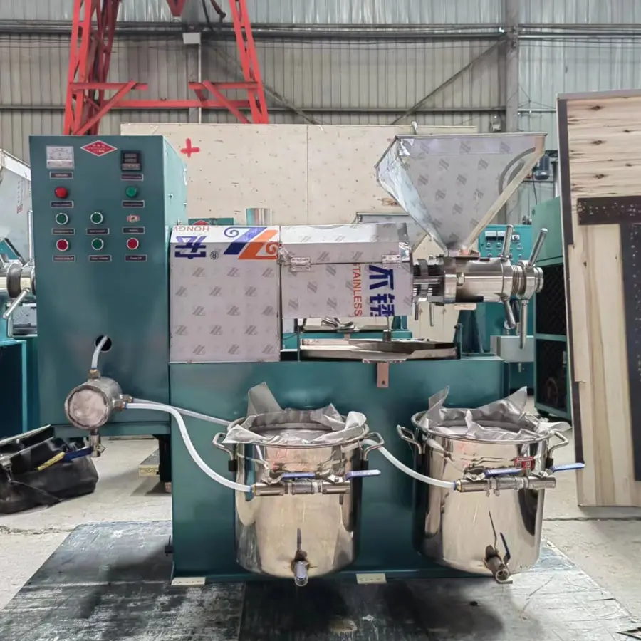 Automatic Screw Press Palm Oil Seed Oil Expeller Castor Screw Cashew Oil Press 800kg Machine — view 1