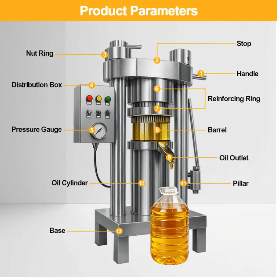 6yz-180 Automatically Cocoa Butter Press Machine Oil Extraction Machine Hydraulic Cold Press Oil Extractor for Cocoa Beans — image 4