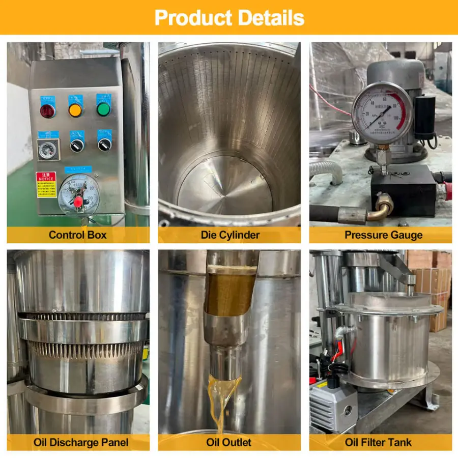 6yz-180 Automatically Cocoa Butter Press Machine Oil Extraction Machine Hydraulic Cold Press Oil Extractor for Cocoa Beans — image 5