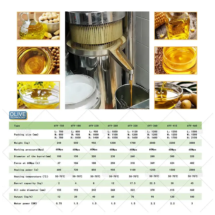 Organic Olive Oil Extraction Machine Red Palm Sunflower Squeezing Machine Cold Oil Press Machine for Small Business Farm — image 4