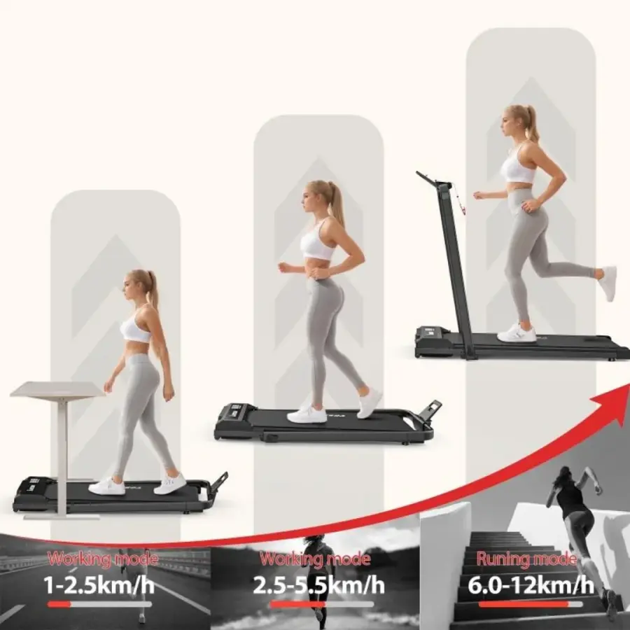2026 2.5HP Motor Foldable Under Desk Walking Pad Quiet Smart Treadmill LED Display — image 2