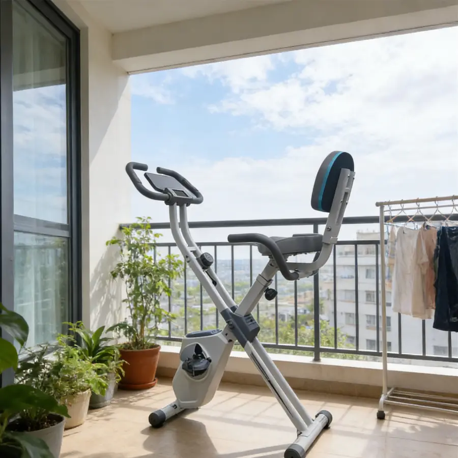 Durable Foldable Spin Bike Exercise Equipment for Home Indoor Gym Use Body Building Adults — image 3