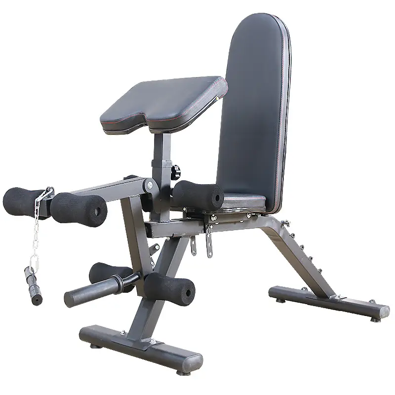 Gym Equipment Fitness Leg Curl Extension Machine Adjustable Weight Bench With Weights and bar Set1 — view 1