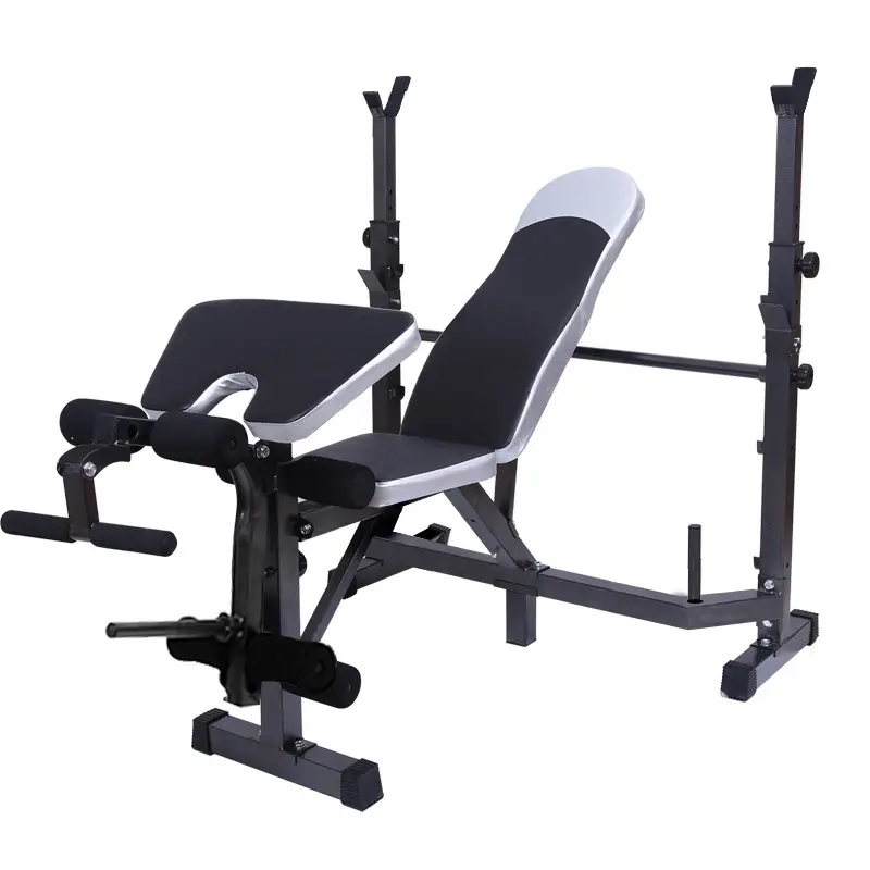 Barbell Rack Integrated Adjustable Weight Bench Home Multi-Press Training Gear — view 1
