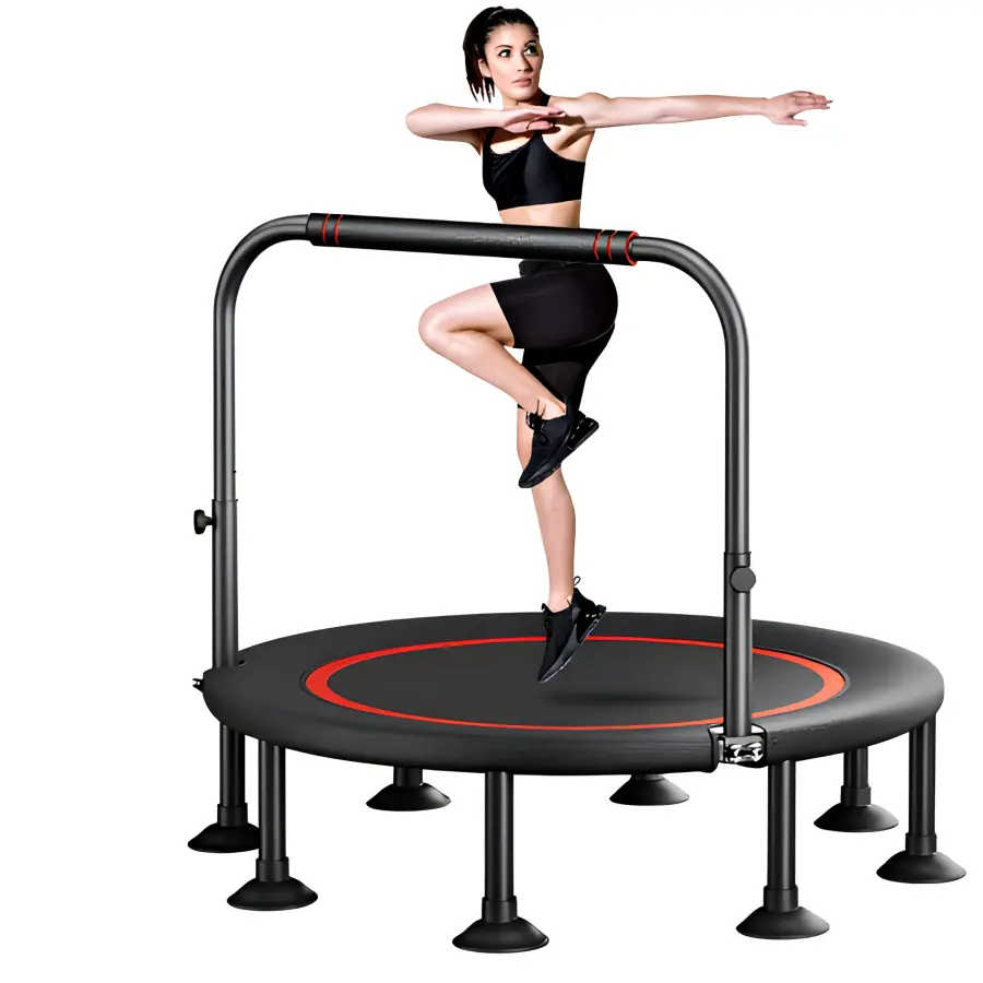 3-Level Height Adjustable Non-Slip Fitness Trampoline Indoor Weight Loss Bed 2026 — view 1