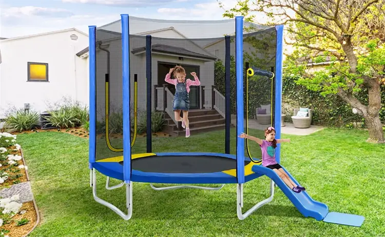Outdoor Foldable Safety Enclosure Net Fitness Exercise Backyard Jumping Fun Kids Trampoline1 — image 4