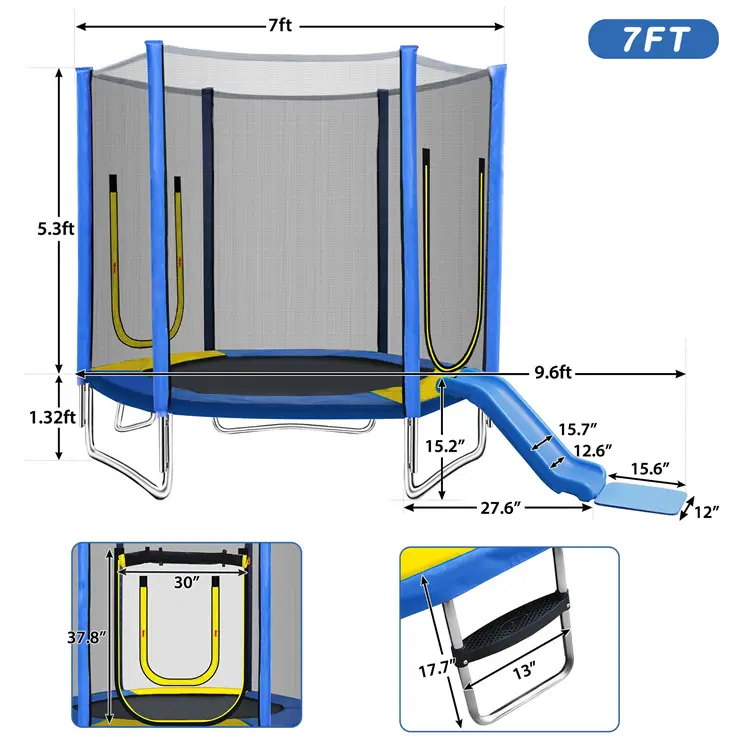 Outdoor Foldable Safety Enclosure Net Fitness Exercise Backyard Jumping Fun Kids Trampoline1 — image 6