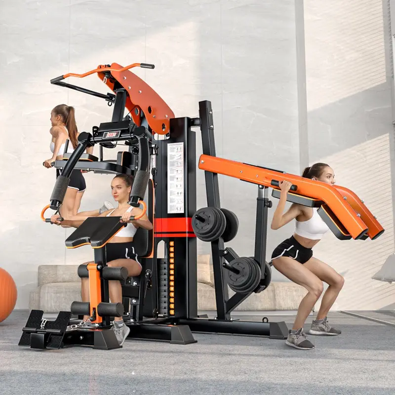 Unisex 3-Station Home Gym Equipment, Durable Metal Multifunctional Strength Tool — view 1