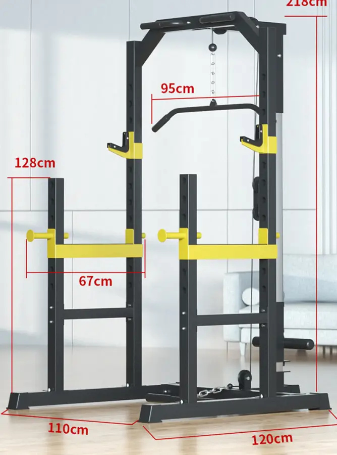 Multifunctional Metal Power Rack Adjustable Squat Cage with Pull-up & Dip Station — image 2