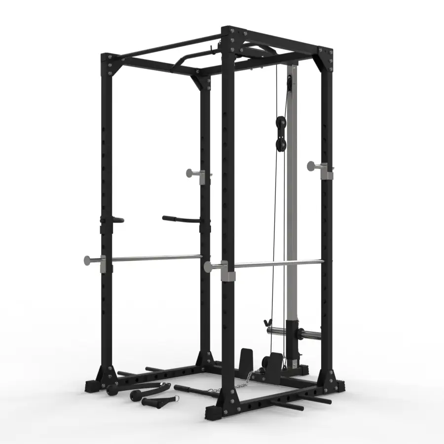 Power Cage with Cable System Squat Rack & Foot Step Fitness Equipment — image 3