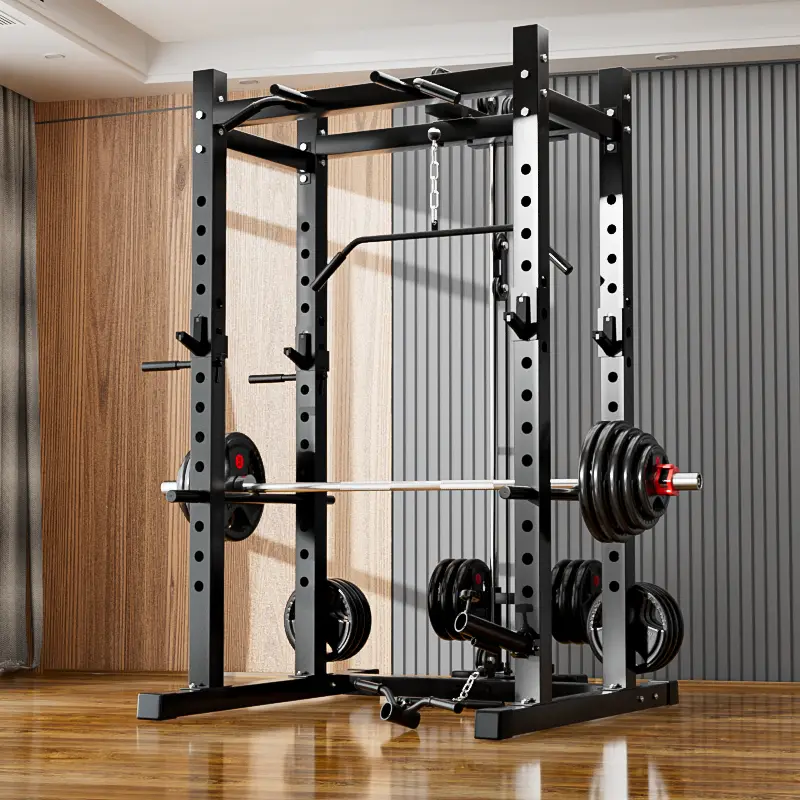 Multifunctional Commercial Gym Frame Home Fitness Equipment Station Barbell Squat Rack Wall Mounted Weight for Bodybuild — view 1
