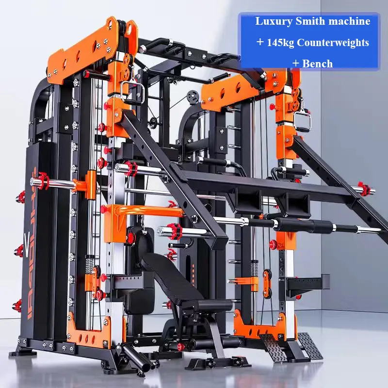 Upgraded Multi-Functional Smith Fitness Rack+140kg Counterweight+Fitness Chair, Door To Door, Seller Pays Tax — view 1