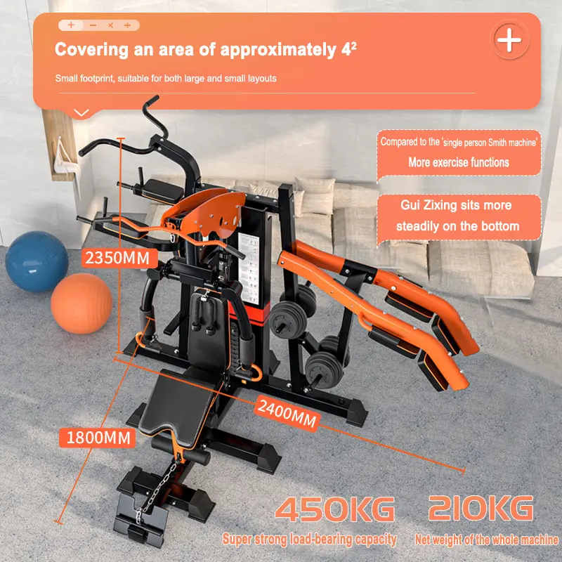 Multi Functional Comprehensive Trainer, Home Large Combination Set, Three Person Station, Commercial Big Bird Squat Weightlifter — image 5