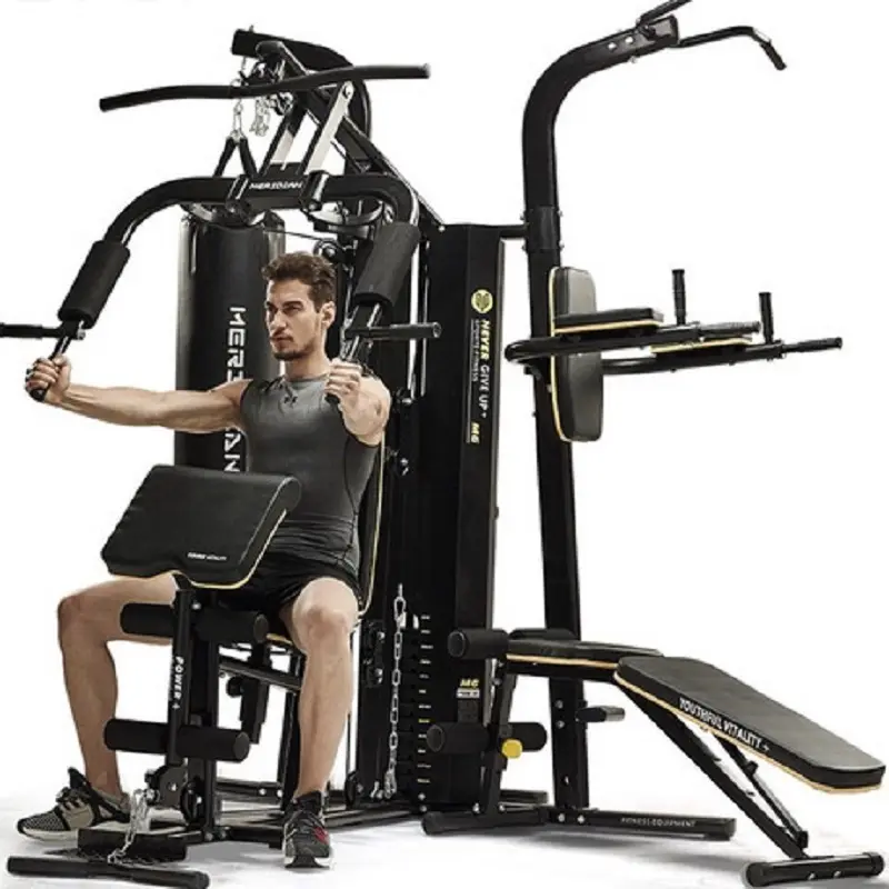 Gym Multi-Person Fitness Combination To Strengthen Thickening Strength Training Pull-Down Bench Press Barge Equipment — image 4