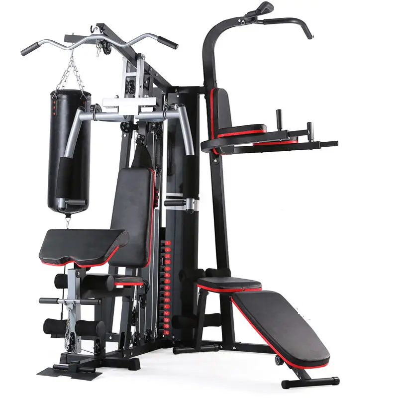 Gym Multi-Person Fitness Combination To Strengthen Thickening Strength Training Pull-Down Bench Press Barge Equipment — image 7