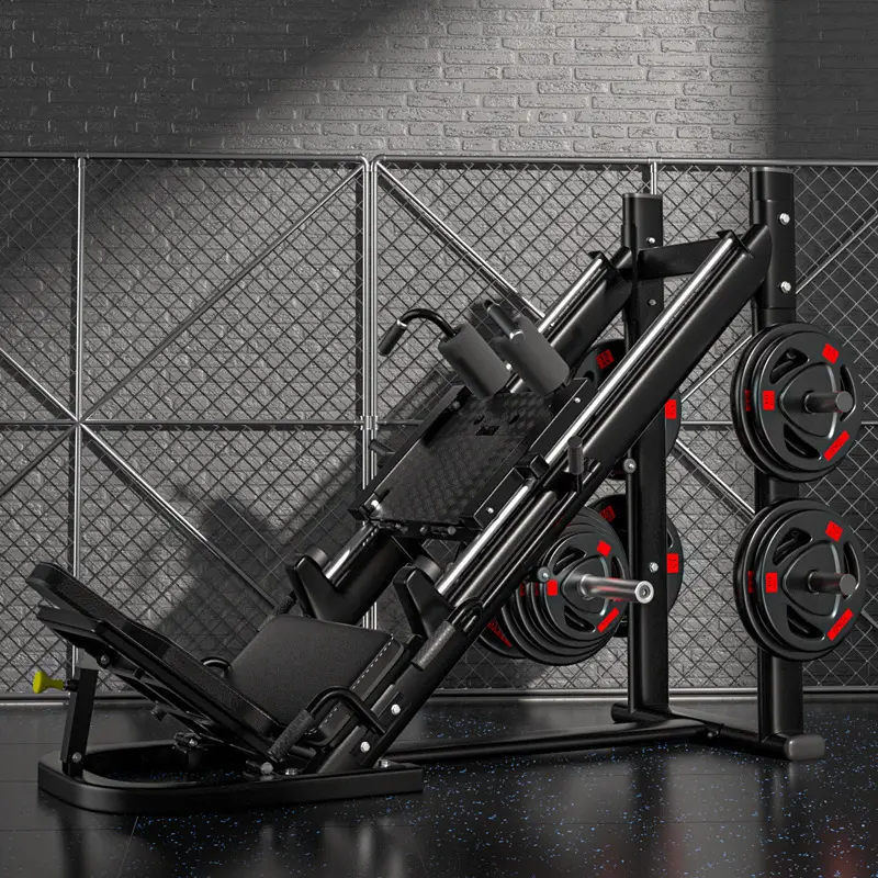 Including 100kg Weight Plates Gym Commercial Squat Machine With A 45 ° Tilt Upward Leg Strength Training Kick Machine — image 4