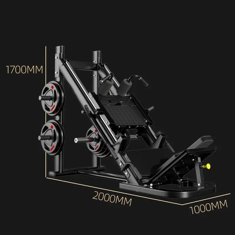 Including 100kg Weight Plates Gym Commercial Squat Machine With A 45 ° Tilt Upward Leg Strength Training Kick Machine — image 7