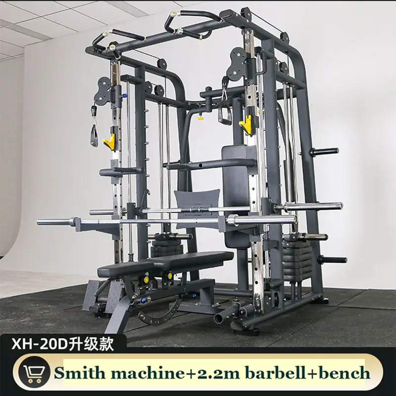 2022 Latest Workout Plate Loaded Machine Commercial Strength Gym Equipment + Bench+155kg Plates Squat Power Rack Smith Machine — image 4