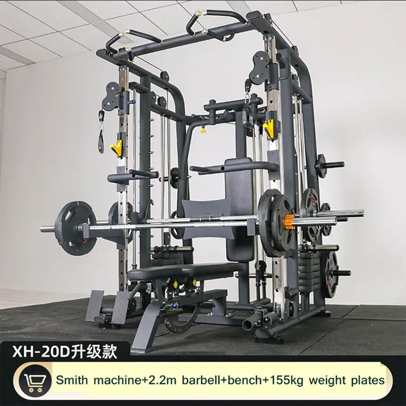 2022 Latest Workout Plate Loaded Machine Commercial Strength Gym Equipment + Bench+155kg Plates Squat Power Rack Smith Machine — image 5