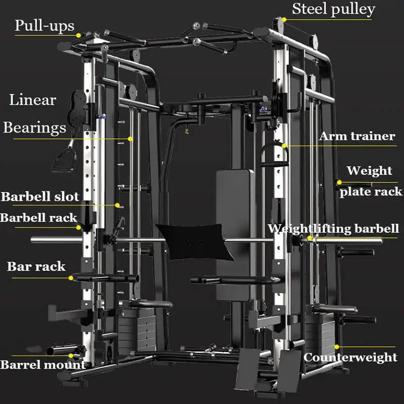 2022 Latest Workout Plate Loaded Machine Commercial Strength Gym Equipment + Bench+155kg Plates Squat Power Rack Smith Machine — image 6