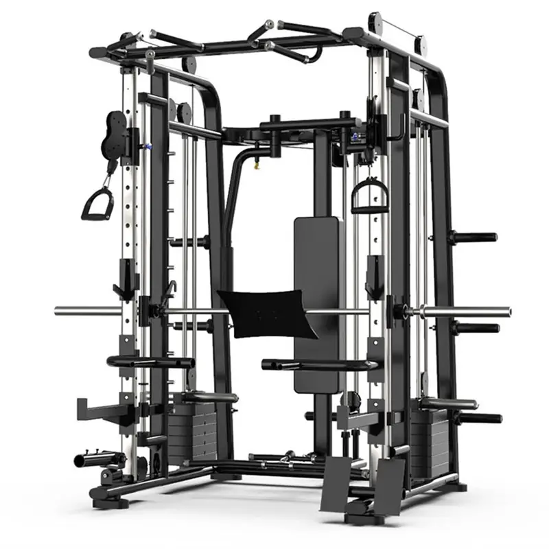 2022 Latest Workout Plate Loaded Machine Commercial Strength Gym Equipment + Bench+155kg Plates Squat Power Rack Smith Machine — image 7