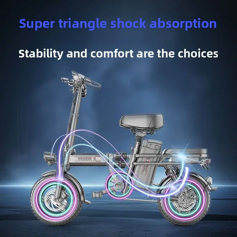 Foldable Electric Bike 2 Wheels Adult Dual Purpose Scooter Portable E-Bike for Men & Women Compact Commuting Dual Purpose — image 4