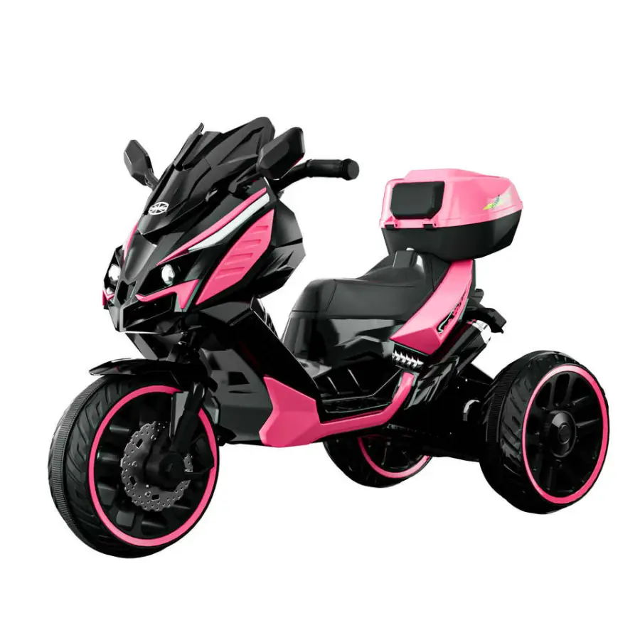 New Children's Tricycle 12V Battery Operated 3-Wheel Kids Electric Motorbike Pink Ride-On Motorcycle Toy for Girls Boy — view 1