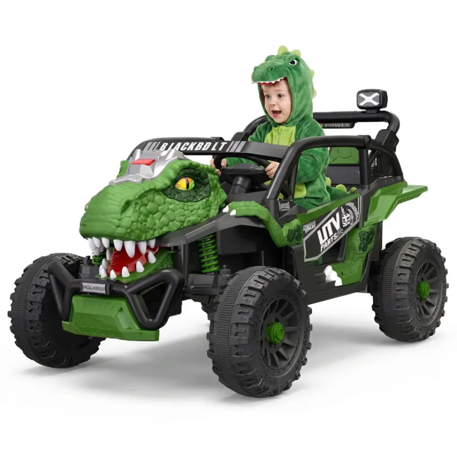Popular Jurassic World 2 Seats Electric Car Kids Four-wheel Off-road UTV Dinosaur Toy Children 12V Battery Ride on Car — image 4