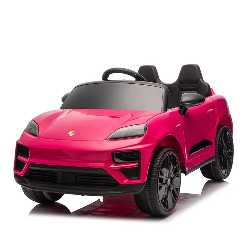 OEM Custom Licensed Porsche Macan Pink 2 Seats Kids Electric Ride on Car Four-Wheel Remote Control Electric Car for Kids — view 1