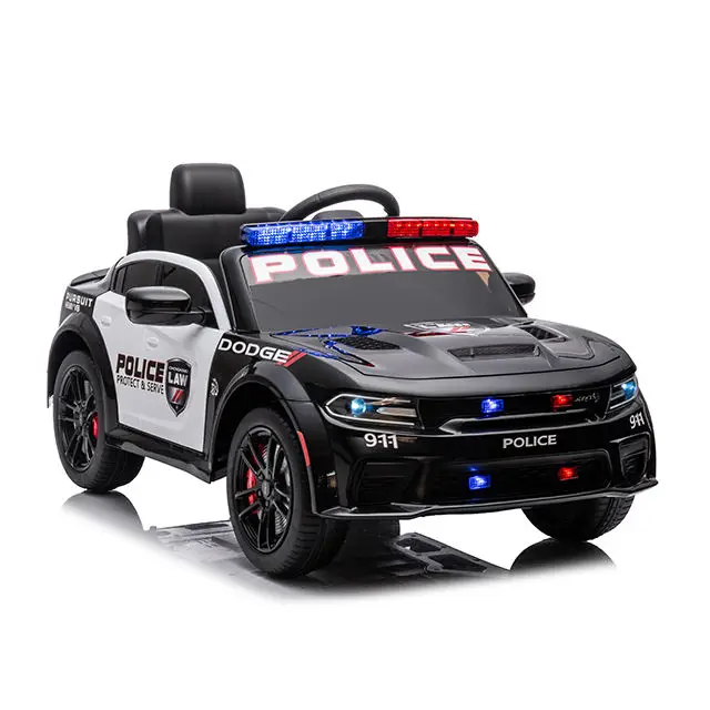 New Licensed Dodge City Kids Police Car Children 12v Electric Car Ride on Car for Kids to Drive Police — image 4