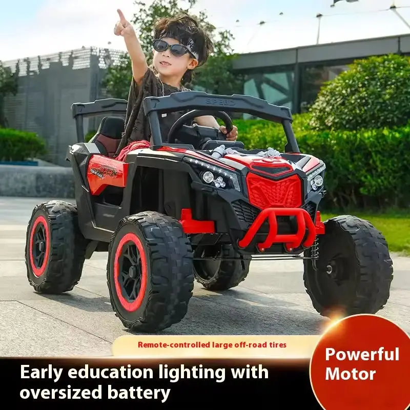 Popular Electric Ride-on Car for Kids Four-Wheel Drive Plastic Off-Road Vehicle Remote Control Parent-Child Kids Electric Cars — image 2