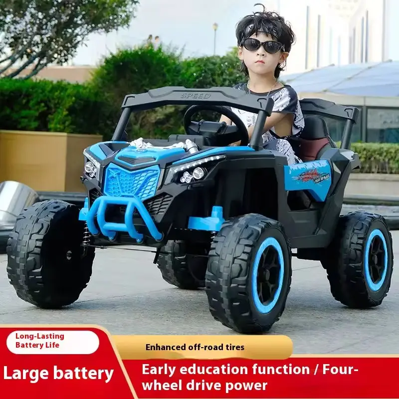 Popular Electric Ride-on Car for Kids Four-Wheel Drive Plastic Off-Road Vehicle Remote Control Parent-Child Kids Electric Cars — image 3