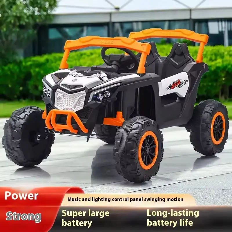 Popular Electric Ride-on Car for Kids Four-Wheel Drive Plastic Off-Road Vehicle Remote Control Parent-Child Kids Electric Cars — image 4