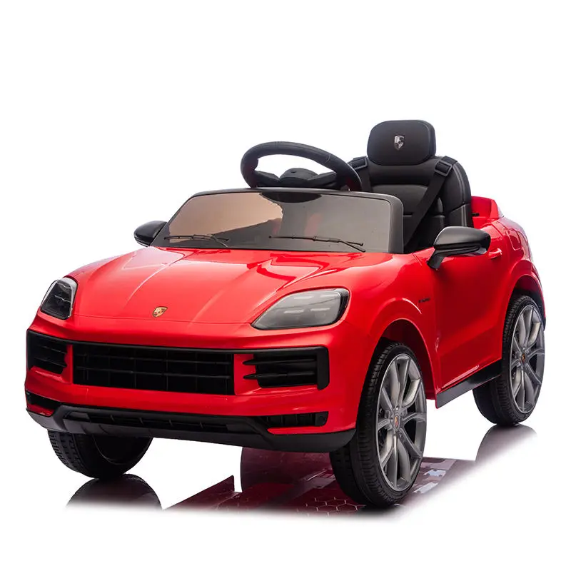 Licensed Porsche Cayenne Children 12V Battery Powered Ride-on Cars Leather Seat Kids Electric Car with Remote Control — view 1