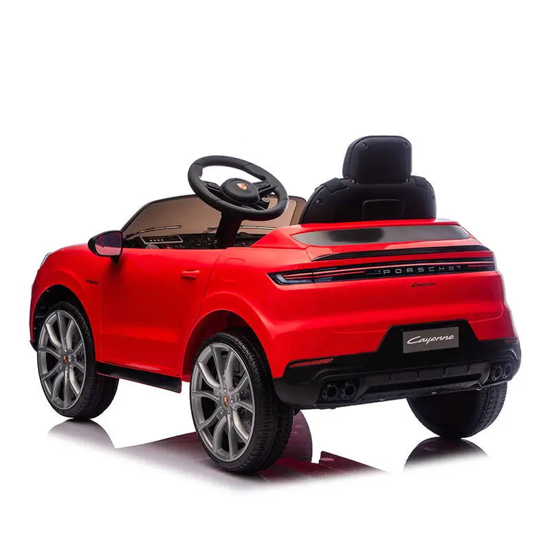 Licensed Porsche Cayenne Children 12V Battery Powered Ride-on Cars Leather Seat Kids Electric Car with Remote Control — image 4