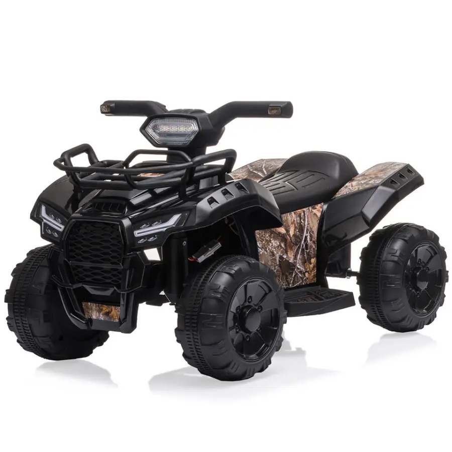 Kids Electric Ride on ATV,6V Battery Headlights, MP3, USB, Volume Control, Best Gifts for 18-36 Months Boys Girls Black — view 1
