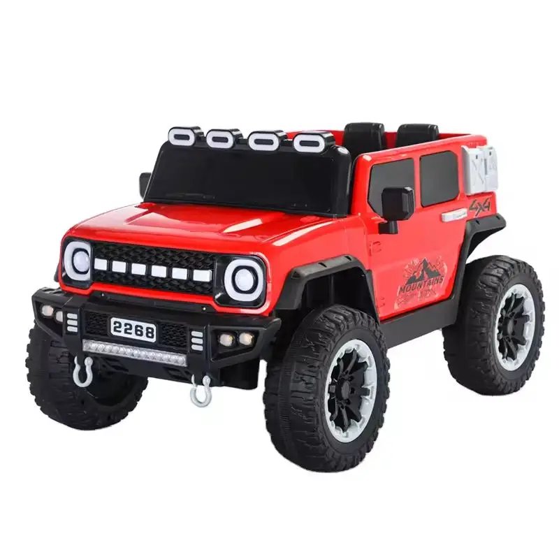 LED Lights 2 Seats Kids Electric Ride on Cars 4 Wheels Plastic Off Road Battery-operated Vehicle Electric Car for Kids — image 3