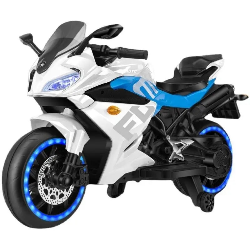 Oversized Double Battery Car Children's Electric Motorcycle Four Toy Kids Gift Plastic Can Be Sat Adults Charged Adult — view 1