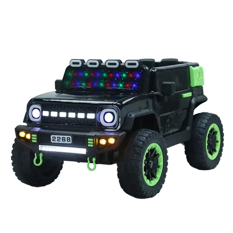 LED Lights 2 Seats Kids Electric Ride on Cars 4 Wheels Plastic Off Road Battery-operated Vehicle Electric Car for Kids — image 4