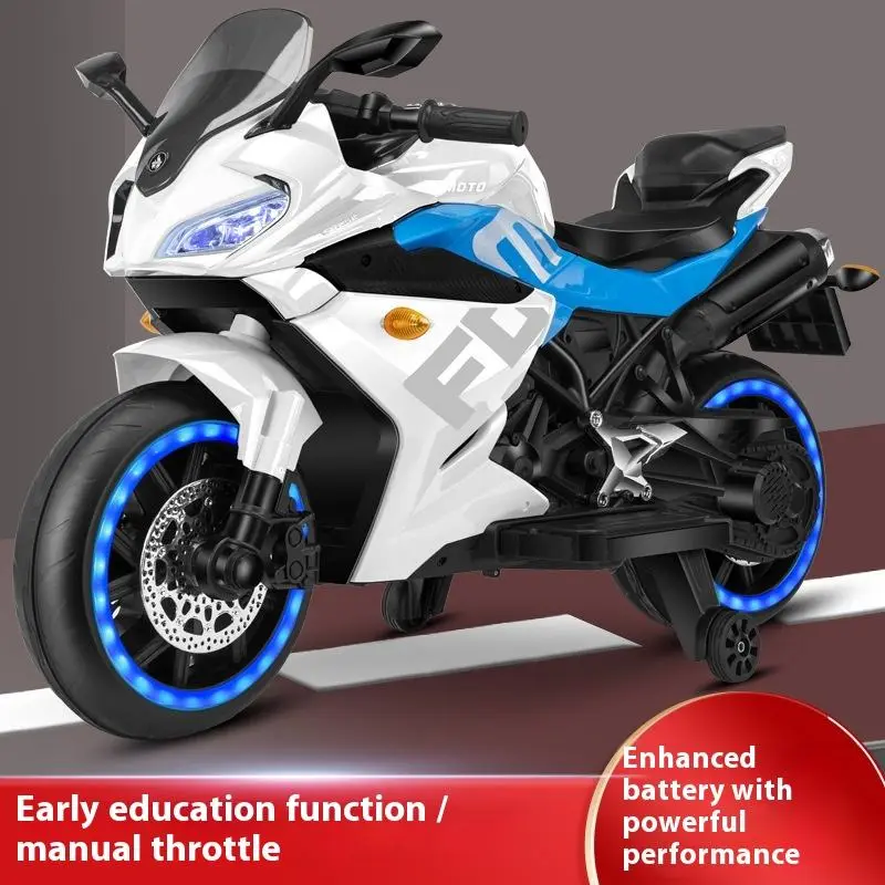 Oversized Double Battery Car Children's Electric Motorcycle Four Toy Kids Gift Plastic Can Be Sat Adults Charged Adult — image 3