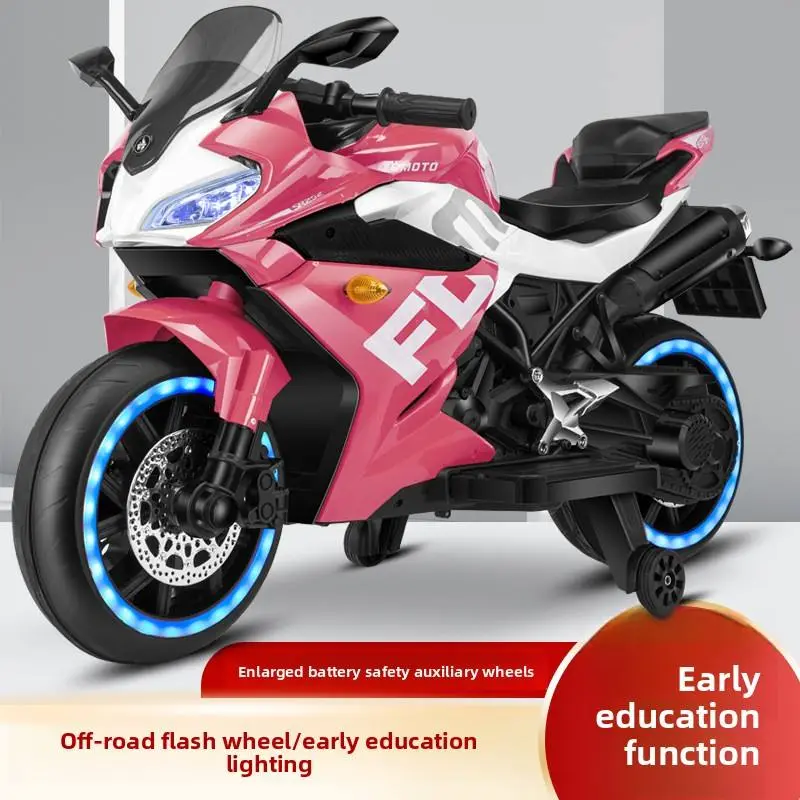 Oversized Double Battery Car Children's Electric Motorcycle Four Toy Kids Gift Plastic Can Be Sat Adults Charged Adult — image 5