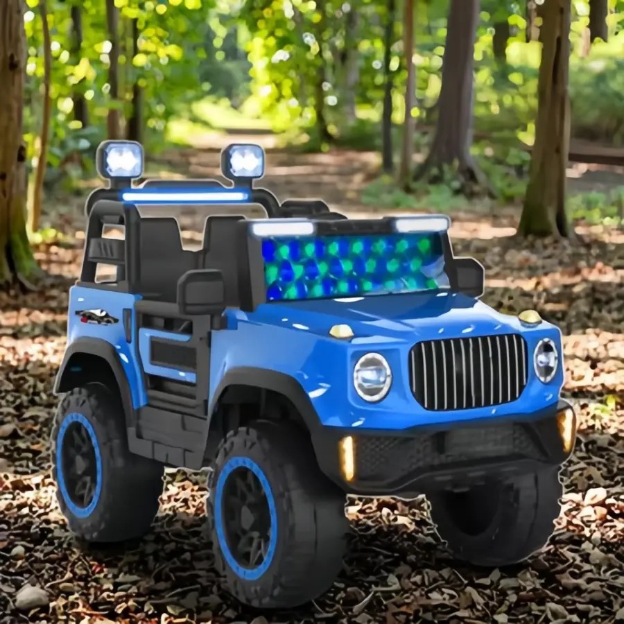 2-4 Years Kids Car Ride on ATV with Rechargeable 12V Battery and Remote Control Plastic Material Leather Seat EVA Wheels — view 1