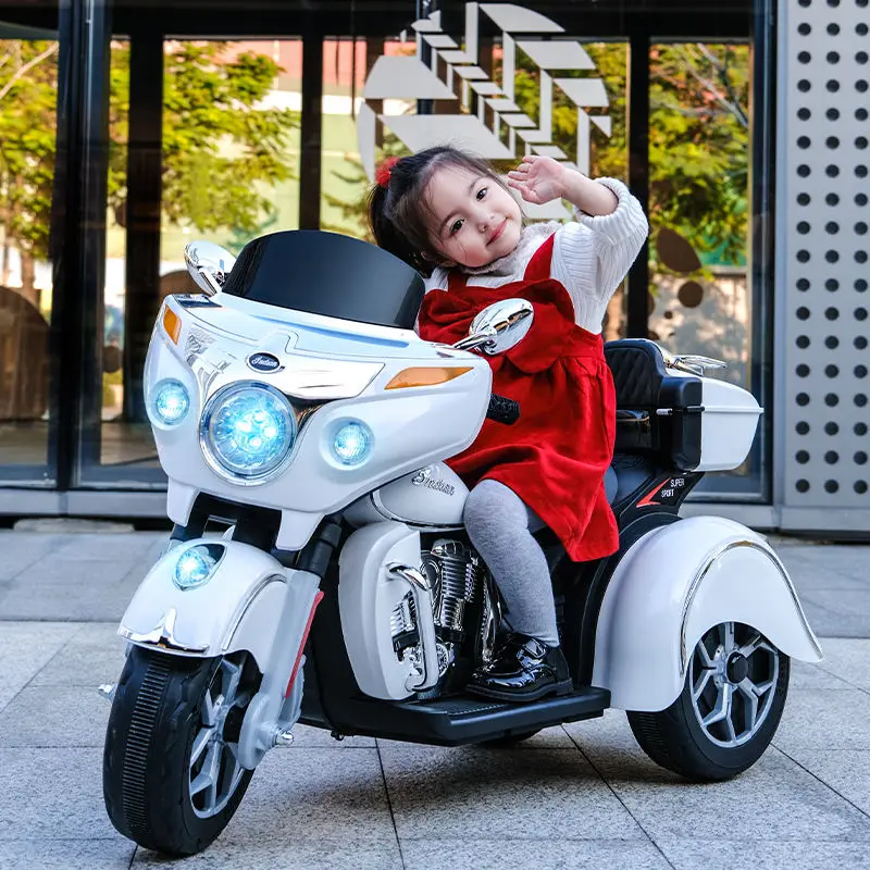 Hot Sale Battery Powered Three-Wheel Electric Motorcycle Ride-On Tricycle for Kids Children's Remote Control Car — view 1